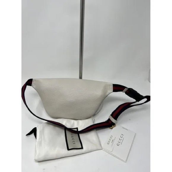 Gucci Logo leather belt Ivory white leather Fanny pack leather shoulder bag - Picture 3 of 7